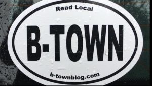 B-TOWN oval sticker