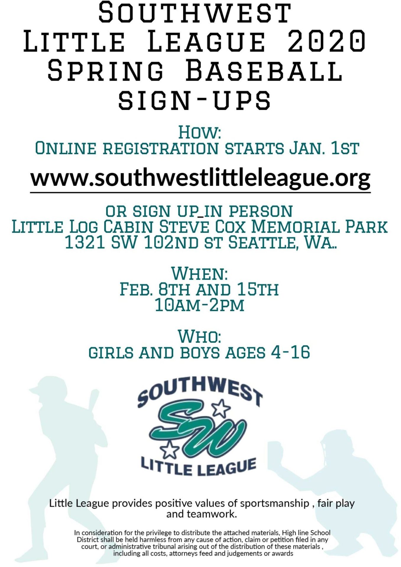 SW Little League Signups 2020