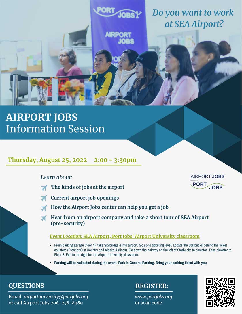 Airport Jobs Info Session flyer Aug2022