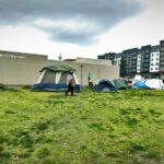 VIDEO: Unhoused campers move from Burien City Hall/Library, set up camp one block west