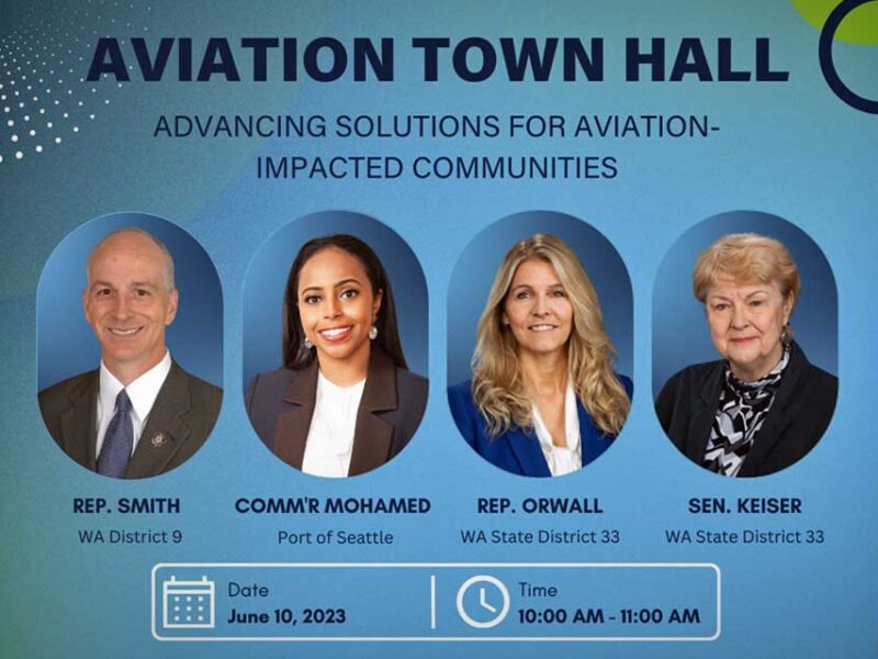 Aviation Town Hall with Rep. Adam Smith will be Saturday, June 10 at Mount Rainier High