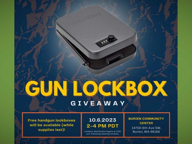 Free Gun Lockbox giveaway will be Friday, Oct. 6 at Burien Community Center