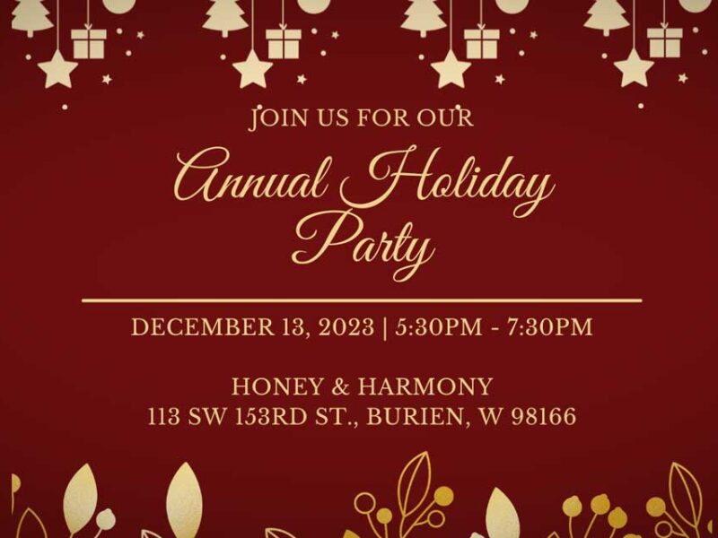 Discover Burien’s annual Holiday Party will be Wednesday, Dec. 13