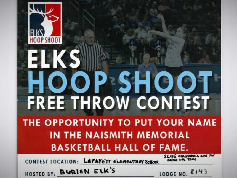 Burien Elks #2143 holding Hoop Shoot free throw contest this Saturday, Dec. 2