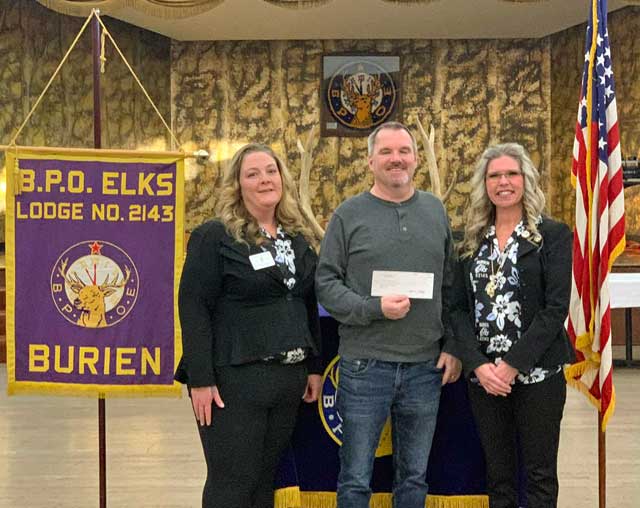 On Thursday, Jan. 11, 2024, Burien Elks presented the Epilepsy Foundation of Washington’s coordinator the check for $2,800 from its December “Dinner for a Cause” fundraiser. "Thank you to all of our members who supported this cause and Thank You Michelle and Jared Mackenzie for all of your hard work and amazing food," officials said.