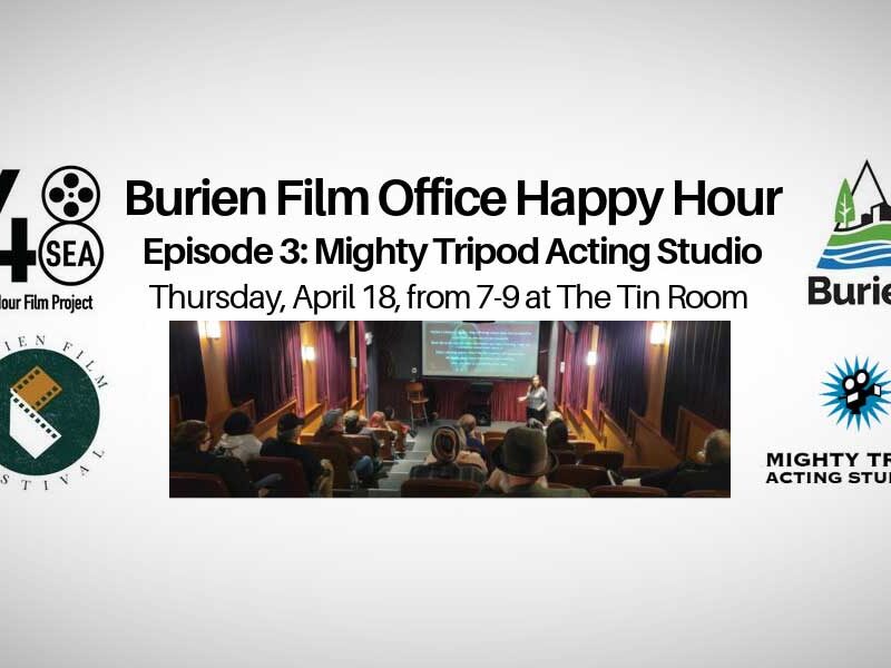 Burien Film Office Happy Hour will focus on acting this Thursday night, April 18 at Tin Theater