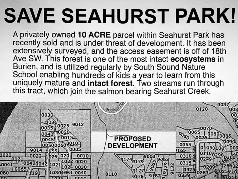 Petition started by residents concerned about private property parcel next to Seahurst Park