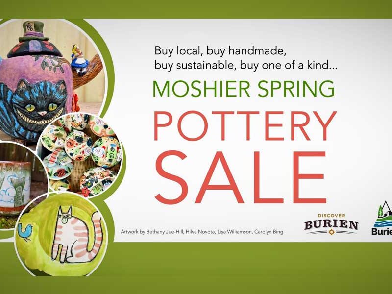 REMINDER: Shop local, shop handmade (and for Mother’s Day) at Moshier Spring Pottery Sale this Saturday, May 4