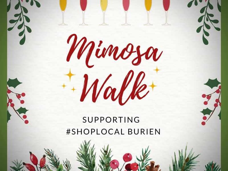 SAVE THE DATE: Celebrate the holidays at Discover Burien’s ‘Mimosa Walk’ on Saturday, Nov. 29