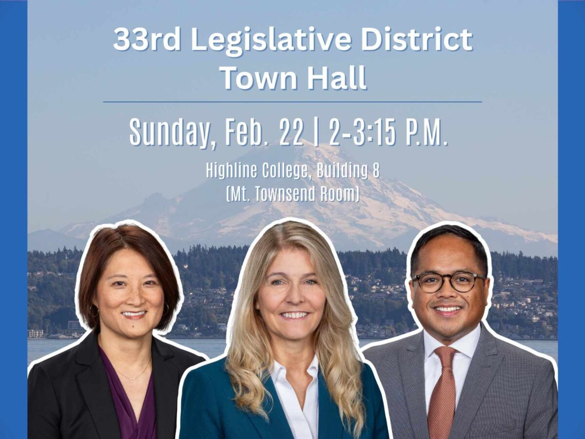33rd District lawmakers to host Town Hall this Sunday, Feb. 22 at Highline College