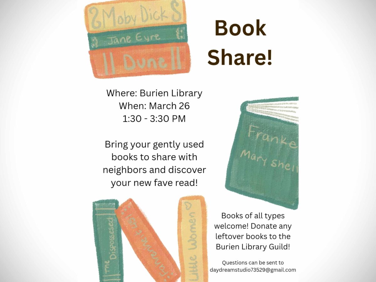 Community Book Swap planned for Wednesday, Mar. 26 at Burien Library