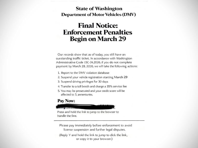 SCAM ALERT: Police warn of DMV text scam circulating in South King County