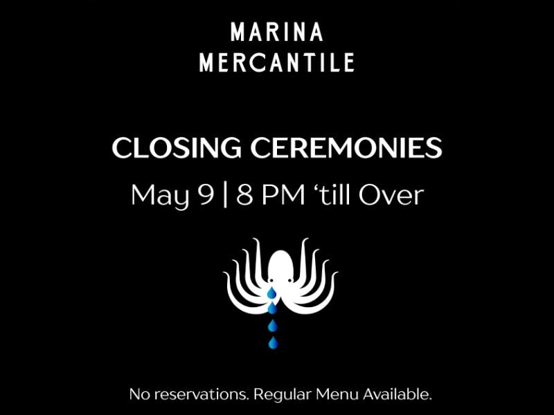 Marina Mercantile counts down the days until closing May 9 with Afternoon Tea and Wine Tastings, while also plotting next steps