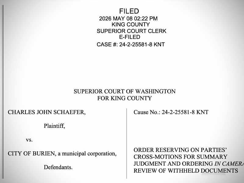 Court orders City of Burien to submit withheld documents on city manager evaluation for judicial review