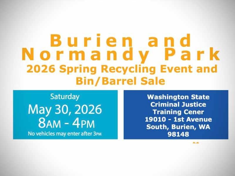 Burien, Normandy Park hosting Spring Recycling Event this Saturday, May 30