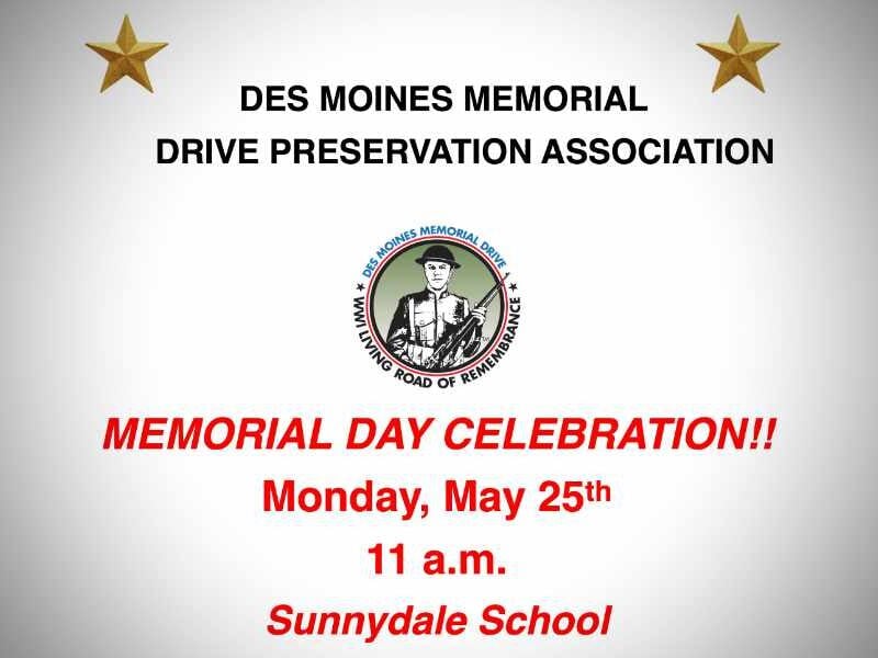Memorial Day celebration set for Monday, May 25 at former Sunnydale School in Burien