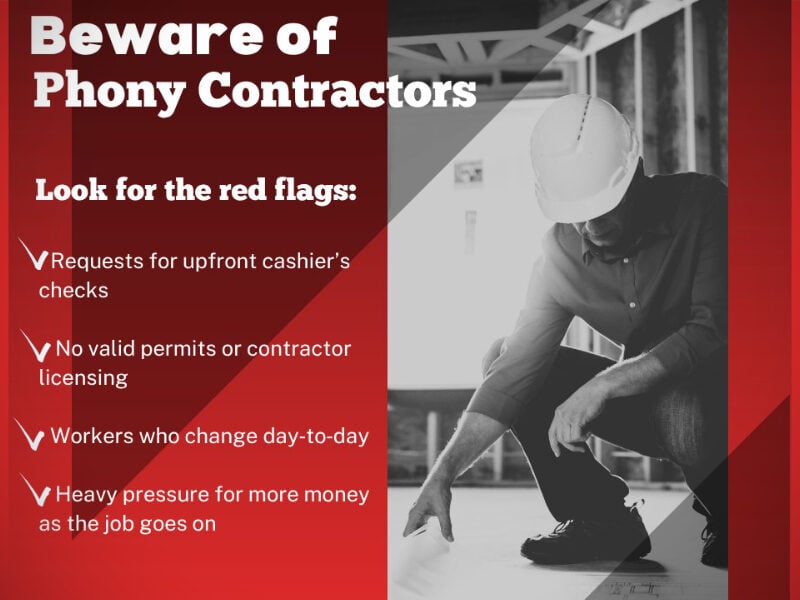 King County Sheriff’s Office warns residents about contractor fraud scams