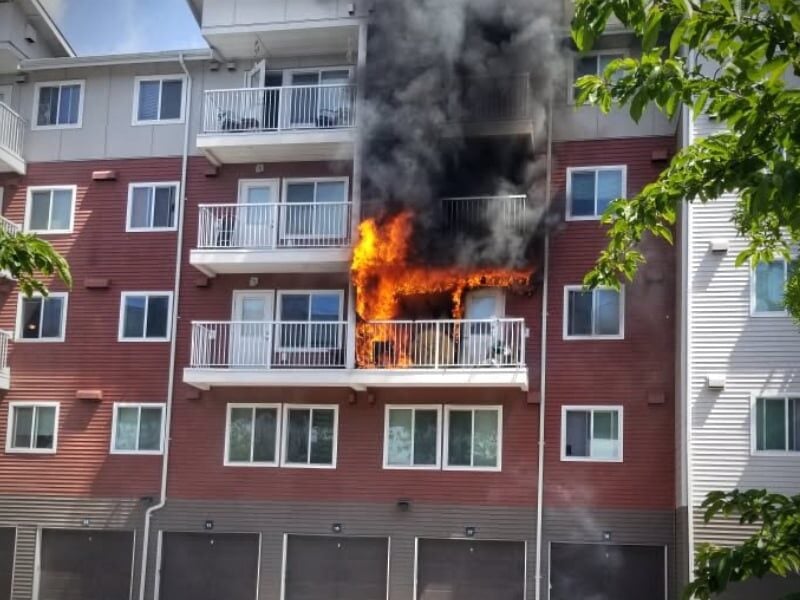Apartment fire on International Boulevard stopped by sprinkler system Wednesday