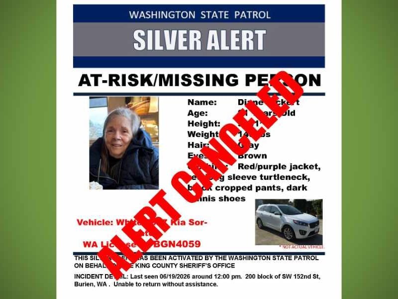 UPDATE: Silver Alert canceled after missing Burien senior located safe