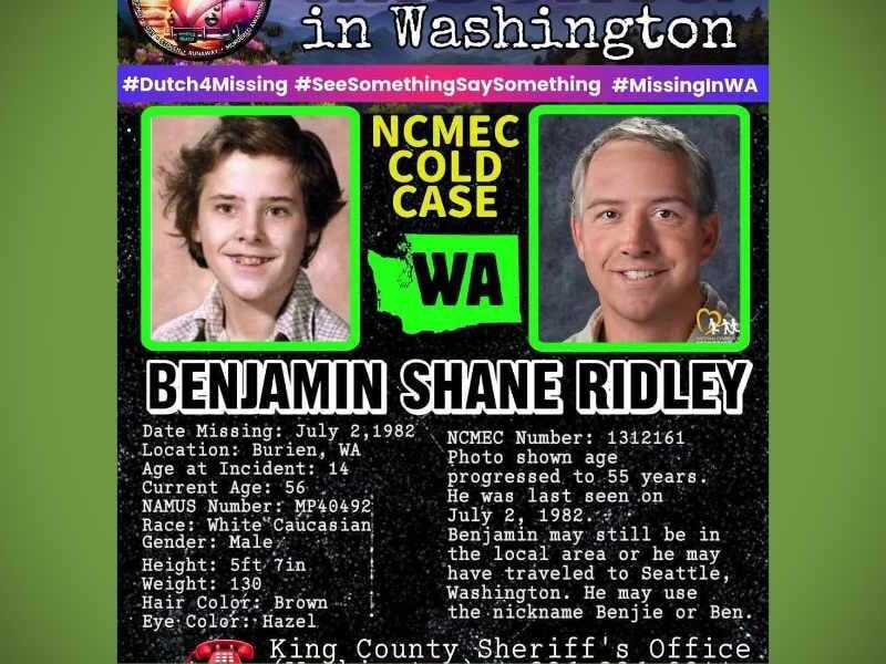 Family seeks answers in 1982 disappearance of Burien teen Benjamin Shane Ridley