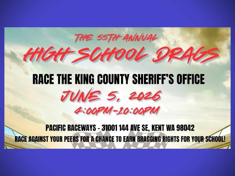 High school drivers invited to race King County Sheriff’s Office at Pacific Raceways this Friday, June 5