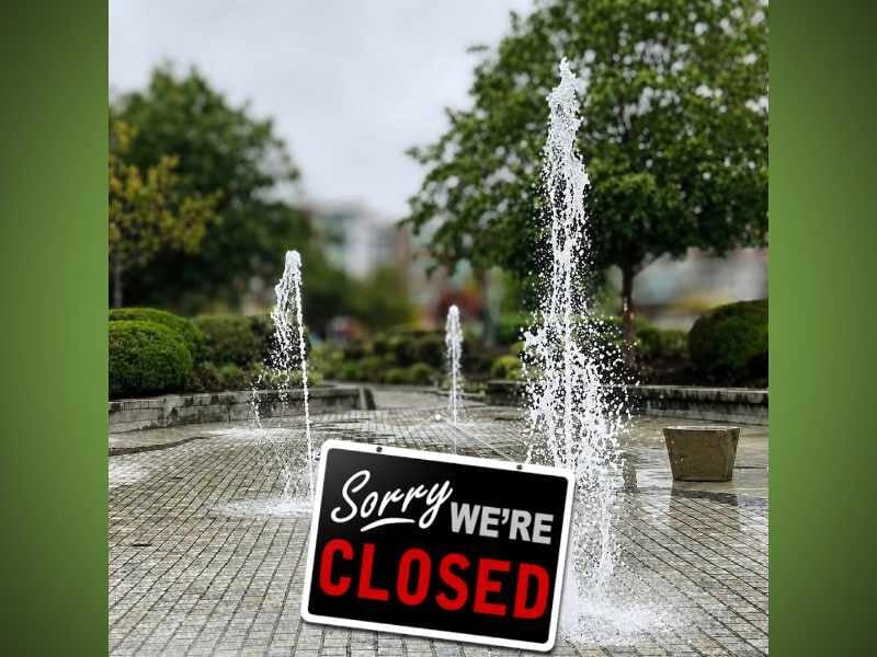 Burien’s Town Square Park water fountain shut down again after recent damage