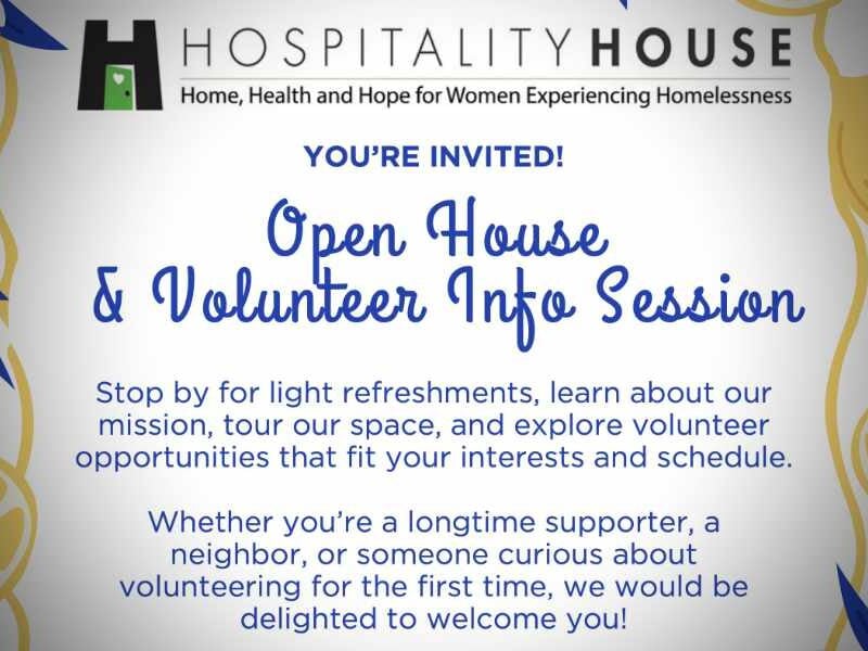 Hospitality House invites community to open house and volunteer session on Thursday, Aug. 6