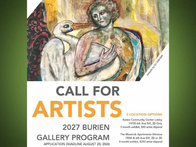 Artists have until Aug. 28 to apply for City of Burien’s Gallery Program