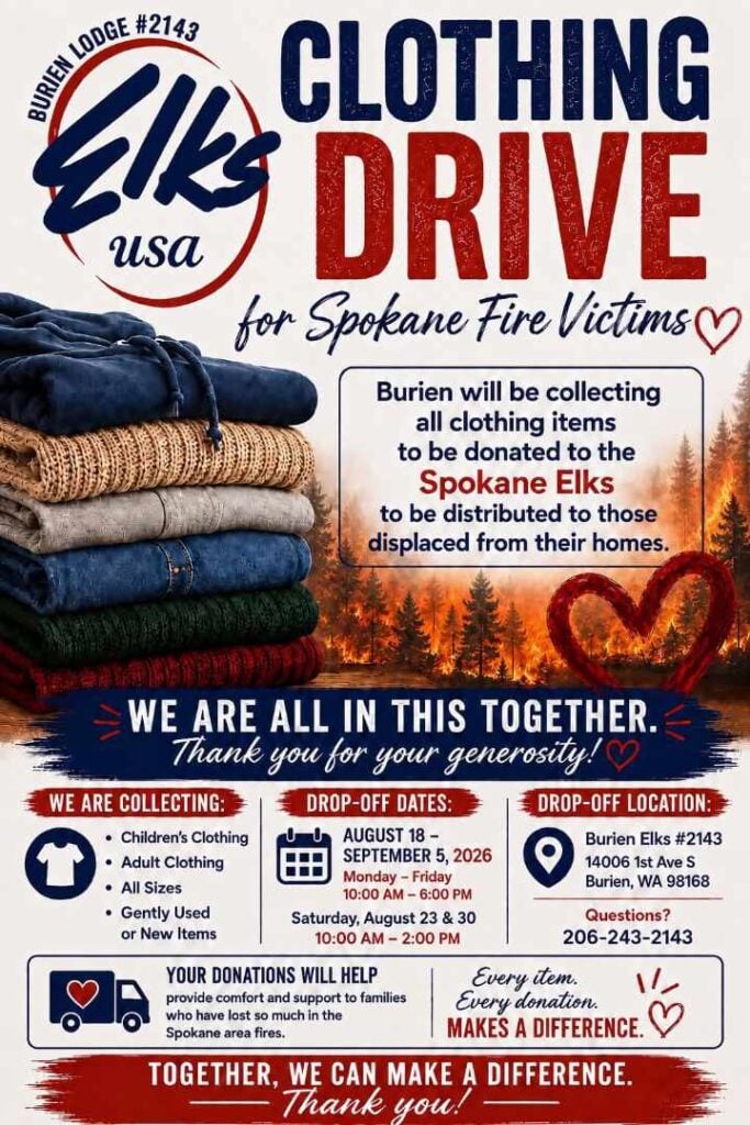 BurienElksClothingDriveSpokaneFires 720