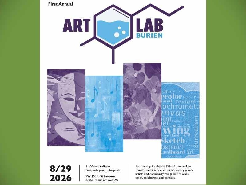 REMINDER: First-ever ArtLab Burien is this Saturday on SW 153rd Street, and here’s the schedule