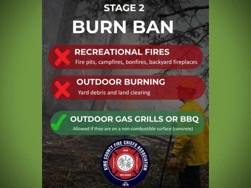 Due to Stage 2 Burn Ban, outdoor fires banned across King County starting Friday