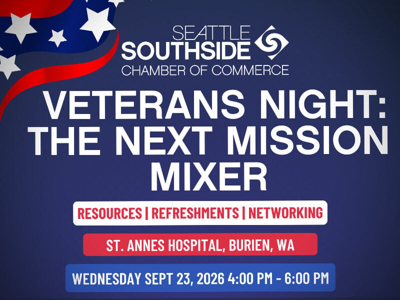 Seattle Southside Chamber’s Mission Mixer will bring veterans and community partners together this Wednesday, Sept. 23