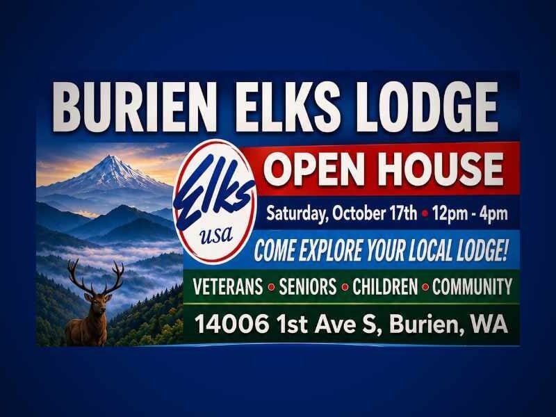 Burien Elks invites community to Open House and Membership Drive this Saturday, Oct. 17