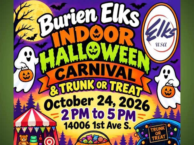 Burien Elks holding indoor Halloween carnival and Trunk or Treat this Saturday, Oct. 24