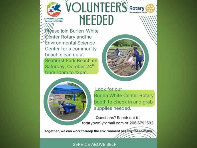 Volunteers needed for Seahurst Park beach cleanup in Burien this Saturday, Oct. 24