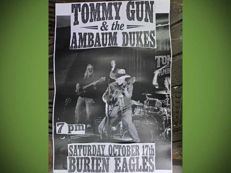 Tommy Gun & the Ambaum Dukes to play Burien Eagles Saturday night, Oct. 17
